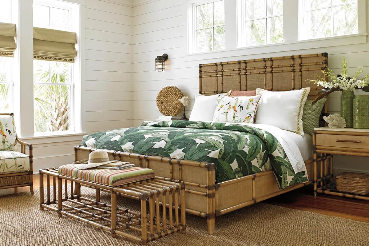Bedroom with Tommy Bahama® Home Twin Palms set near Key West and Key Largo, Florida (FL)